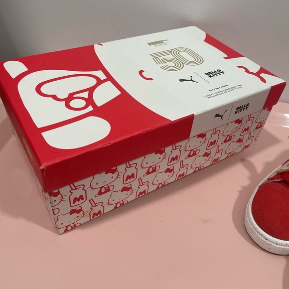Puma x Hello Kitty Red and White Sneakers